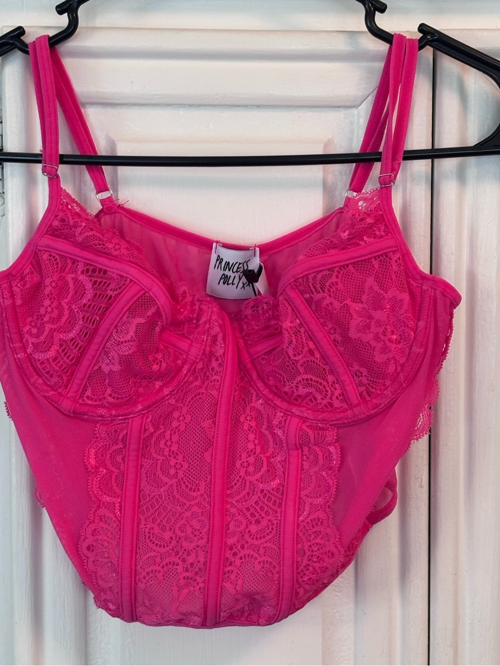 Princess Polly Neon Pink Lace Underwire Bustier sz S